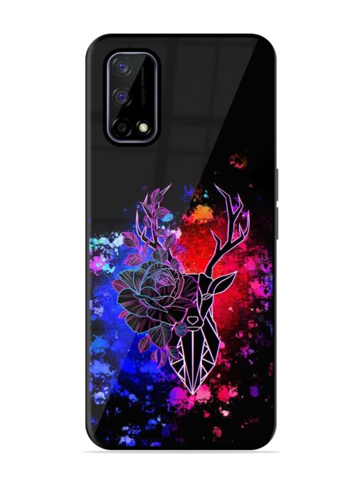 Floral Deer Art Glossy Metal Phone Cover for Realme Narzo 30 Pro (5G) Zapvi