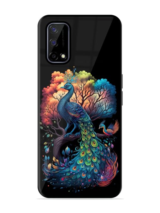 Peacock Tree Art Glossy Metal Phone Cover for Realme Narzo 30 Pro (5G) Zapvi