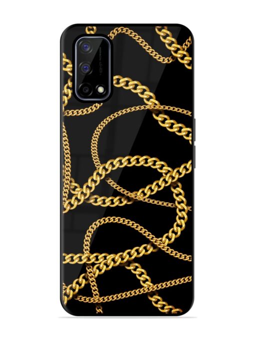 Decorative Golde Chain Glossy Metal Phone Cover for Realme Narzo 30 Pro (5G) Zapvi