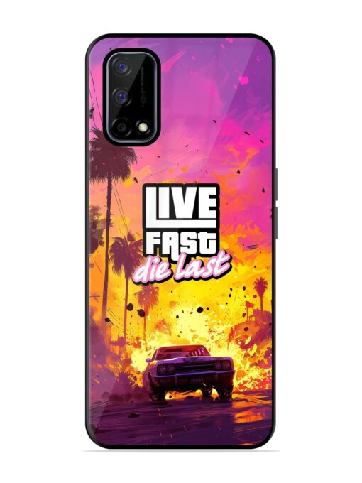 Live Fast Glossy Metal Phone Cover for Realme Narzo 30 Pro (5G) Zapvi