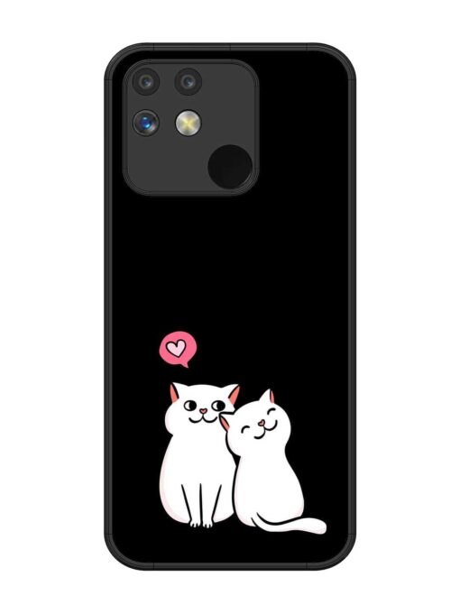 Cat Love Glossy Metal Phone Cover for Realme Narzo 50 (5G) Zapvi