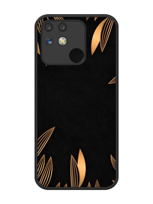 Golden Leaf Pattern Glossy Metal Phone Cover for Realme Narzo 50 (5G) Zapvi