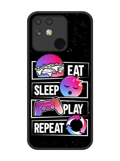 Eat Sleep Play Repeat Glossy Metal Phone Cover for Realme Narzo 50 (5G) Zapvi