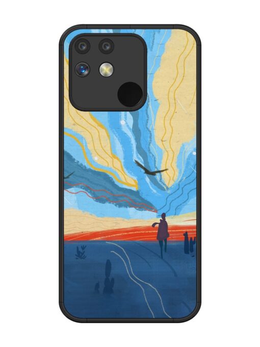 Minimal Abstract Landscape Glossy Metal Phone Cover for Realme Narzo 50 (5G) Zapvi