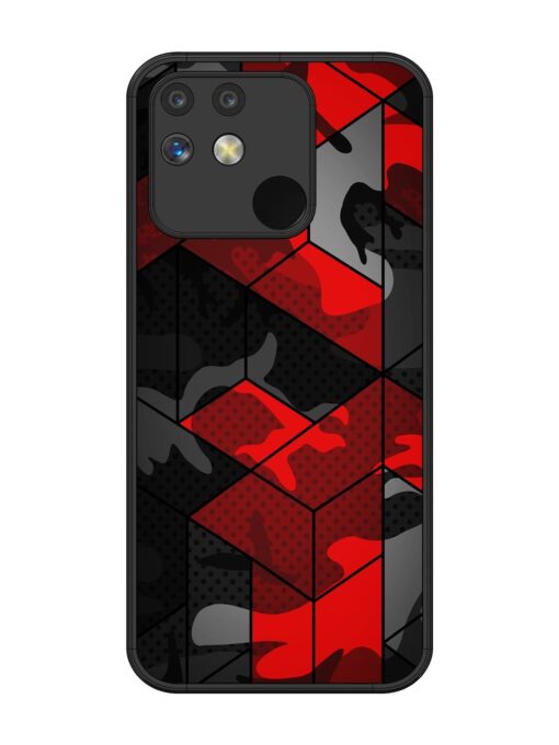 Royal Red Camouflage Pattern Glossy Metal Phone Cover for Realme Narzo 50 (5G) Zapvi