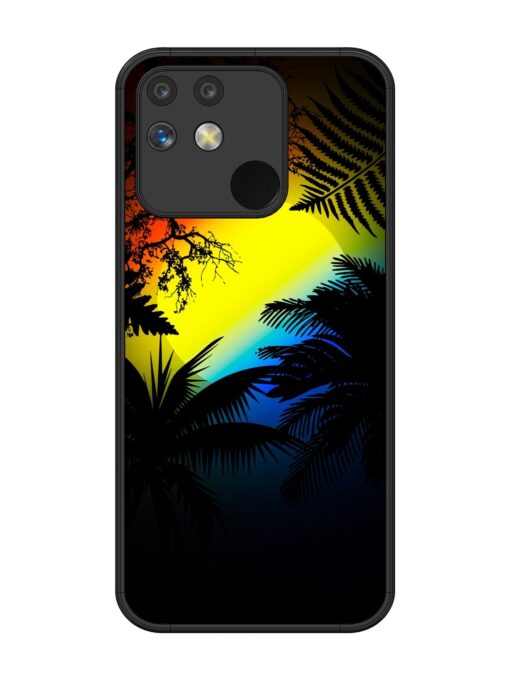 Colorful Sunset With Palm Trees Glossy Metal Phone Cover for Realme Narzo 50 (5G) Zapvi