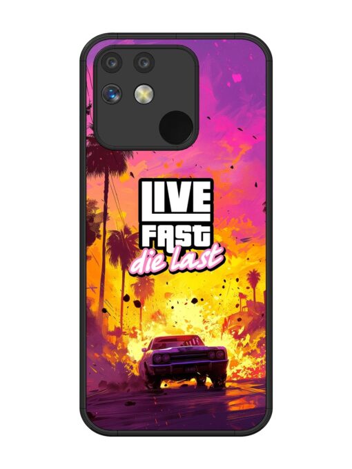 Live Fast Glossy Metal Phone Cover for Realme Narzo 50 (5G) Zapvi