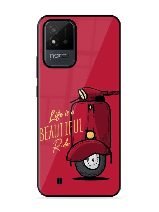 Life Is Beautiful Rides Glossy Metal Phone Cover for Realme Narzo 50I Zapvi