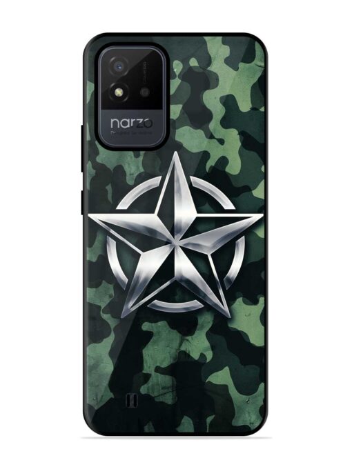 Indian Army Star Design Glossy Metal Phone Cover for Realme Narzo 50I Zapvi