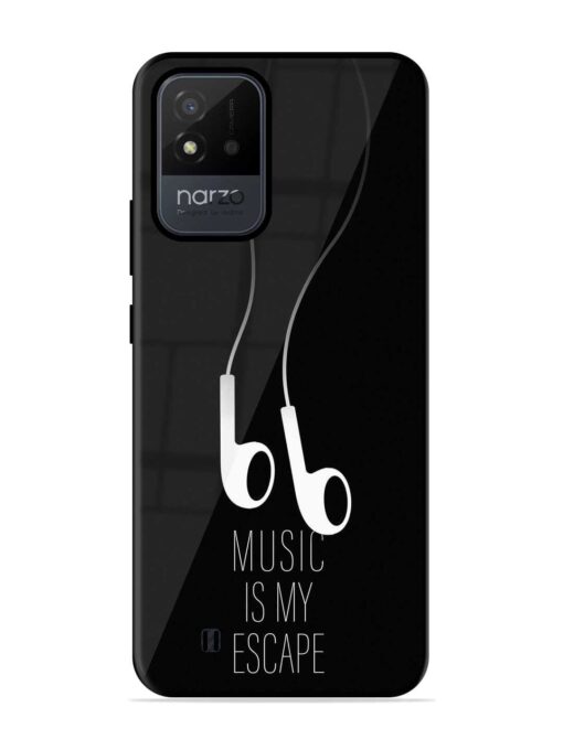 Music Is My Escape Glossy Metal Phone Cover for Realme Narzo 50I Zapvi