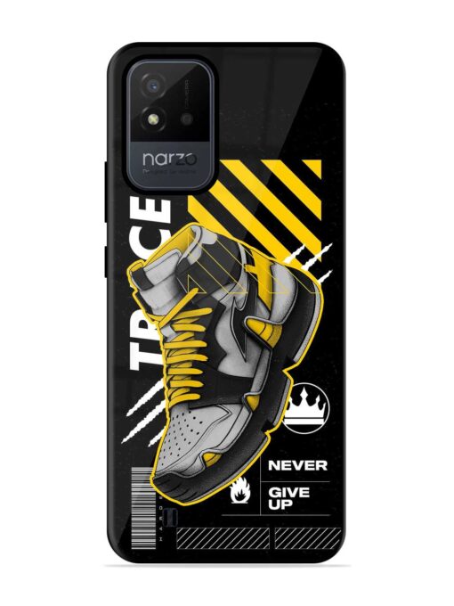 Shoe Background Glossy Metal Phone Cover for Realme Narzo 50I Zapvi