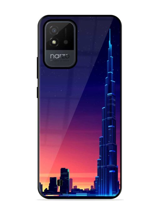 Burj Khalifa Abstract Glossy Metal Phone Cover for Realme Narzo 50I Zapvi