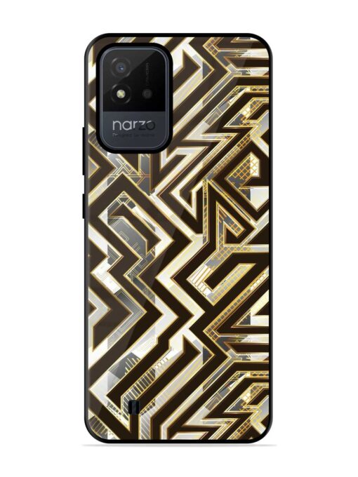 Technology Geometric Seamless Glossy Metal Phone Cover for Realme Narzo 50I Zapvi