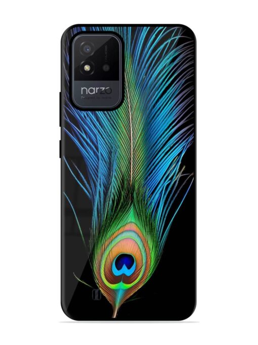 Peacock Feather Glossy Metal TPU Phone Cover for Realme Narzo 50I Zapvi