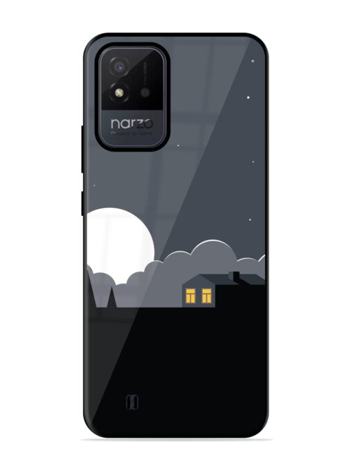 Full Moon Vector Art Glossy Metal Phone Cover for Realme Narzo 50I Zapvi