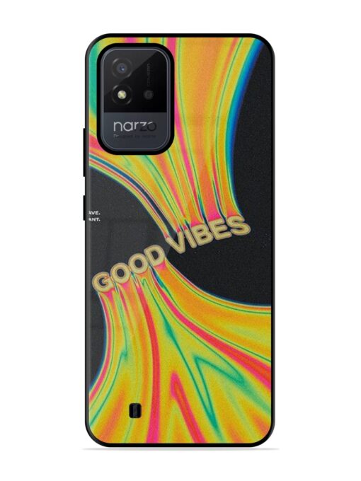 Good Vibes Glossy Metal Phone Cover for Realme Narzo 50I Zapvi