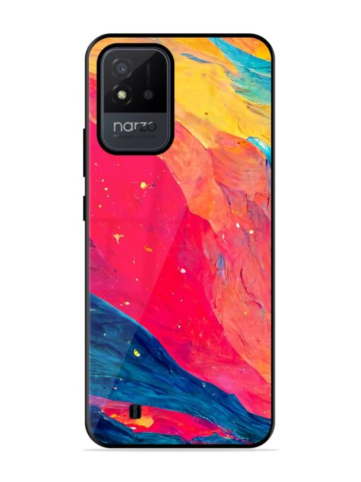 Starry Night Glossy Metal Phone Cover for Realme Narzo 50I Zapvi