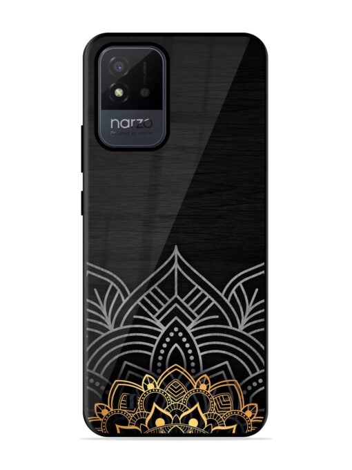 Decorative Golden Pattern Glossy Metal Phone Cover for Realme Narzo 50I Zapvi