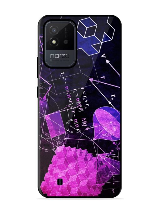 Math Physics Formula Art Glossy Metal Phone Cover for Realme Narzo 50I Zapvi