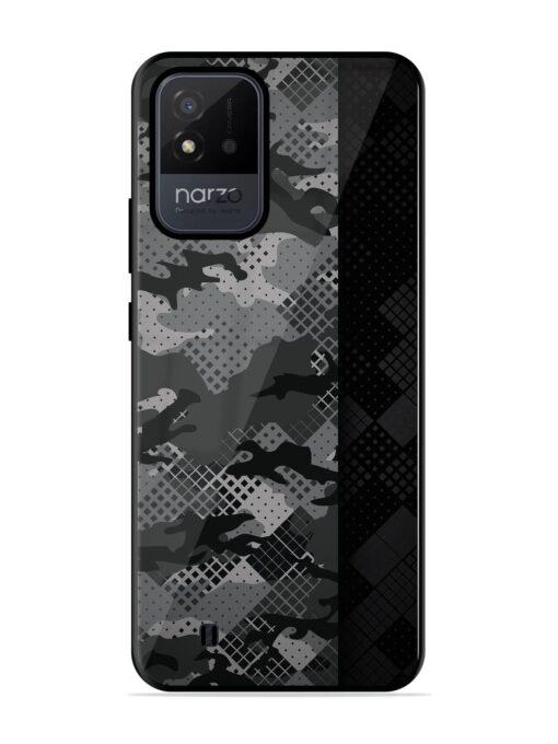 Dark Camouflage Glossy Metal Phone Cover for Realme Narzo 50I Zapvi