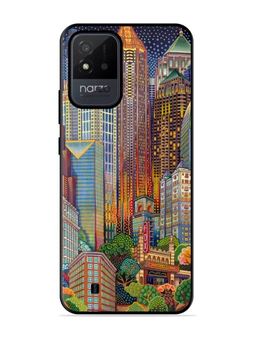 Cityscapes Art Glossy Metal Phone Cover for Realme Narzo 50I Zapvi