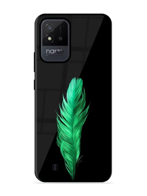 Feather Texture Glossy Metal Phone Cover for Realme Narzo 50I Zapvi