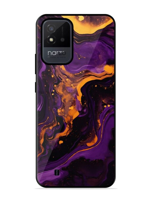 Painting Of A Purple Glossy Metal Phone Cover for Realme Narzo 50I Zapvi