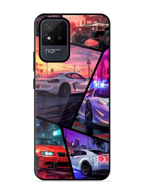 Ride In Pixels Glossy Metal Phone Cover for Realme Narzo 50I Zapvi