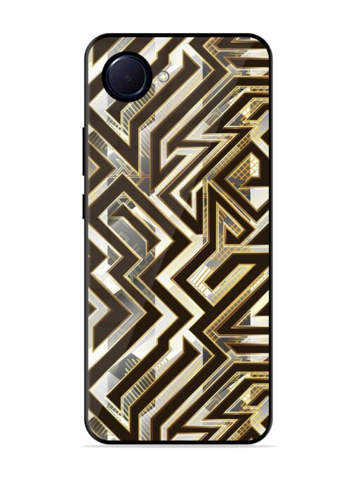 Technology Geometric Seamless Glossy Metal Phone Cover for Realme Narzo 50I Prime Zapvi