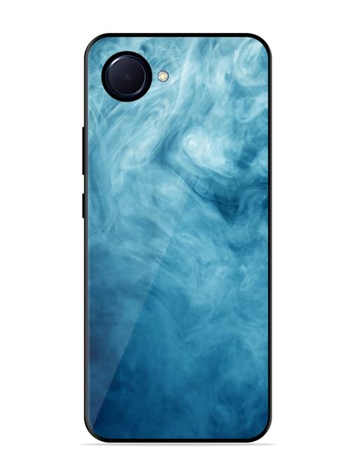 Blue Smoke Art Glossy Metal Phone Cover for Realme Narzo 50I Prime Zapvi