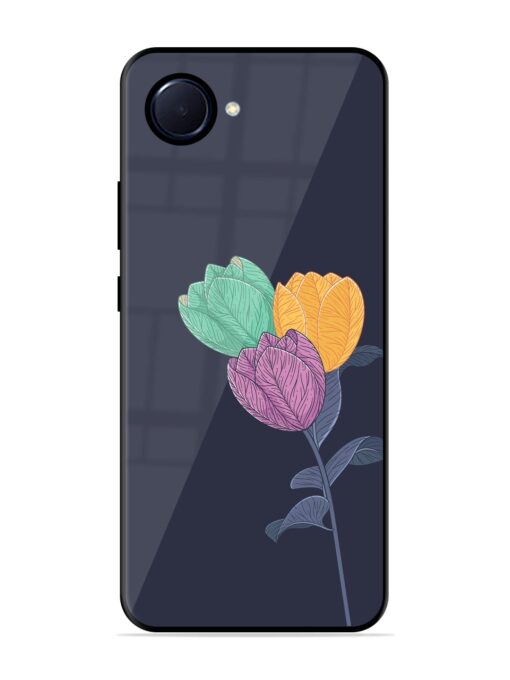 Flower Vector Glossy Metal Phone Cover for Realme Narzo 50I Prime Zapvi