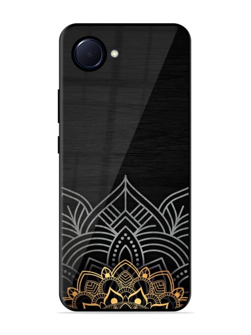 Decorative Golden Pattern Glossy Metal Phone Cover for Realme Narzo 50I Prime Zapvi