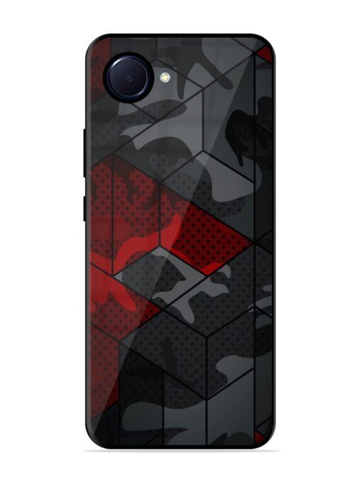 Red And Grey Pattern Glossy Metal Phone Cover for Realme Narzo 50I Prime Zapvi