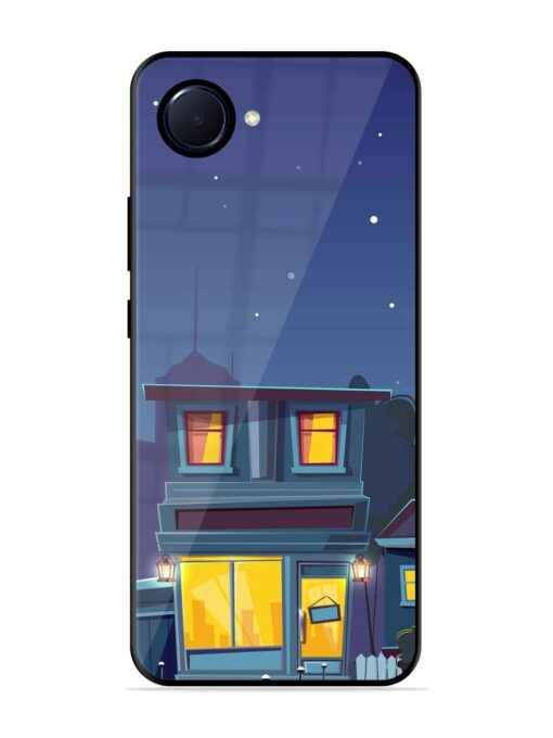 Vector Night House Glossy Metal Phone Cover for Realme Narzo 50I Prime Zapvi