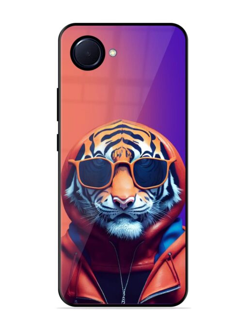 Tiger Animation Glossy Metal Phone Cover for Realme Narzo 50I Prime Zapvi