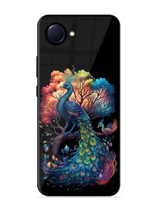 Peacock Tree Art Glossy Metal Phone Cover for Realme Narzo 50I Prime Zapvi