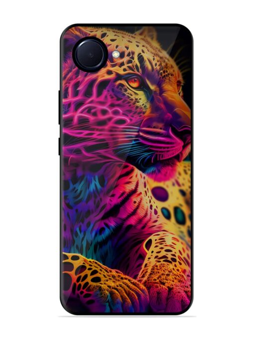 Leopard Art Glossy Metal Phone Cover for Realme Narzo 50I Prime Zapvi