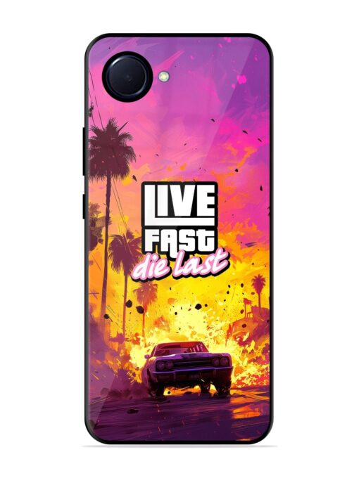 Live Fast Glossy Metal Phone Cover for Realme Narzo 50I Prime Zapvi