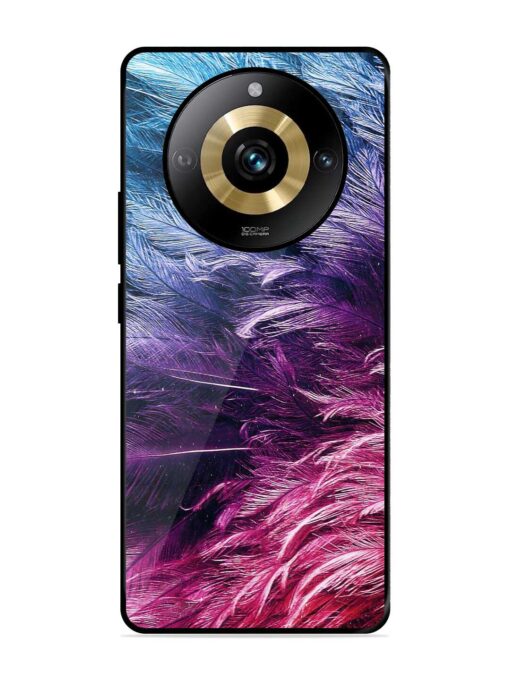 Light Grey Feather Background Glossy Metal Phone Cover for Realme Narzo 60 Pro (5G) Zapvi