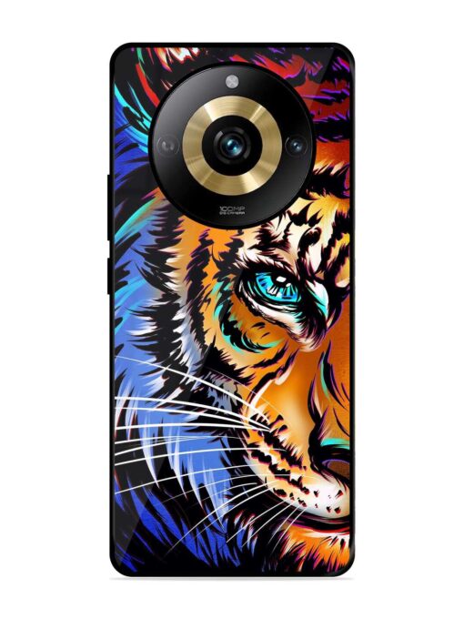 Colorful Lion Art Glossy Metal Phone Cover for Realme Narzo 60 Pro (5G) Zapvi