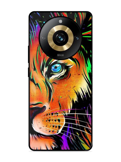 Colorful Lion Design Glossy Metal TPU Phone Cover for Realme Narzo 60 Pro (5G) Zapvi