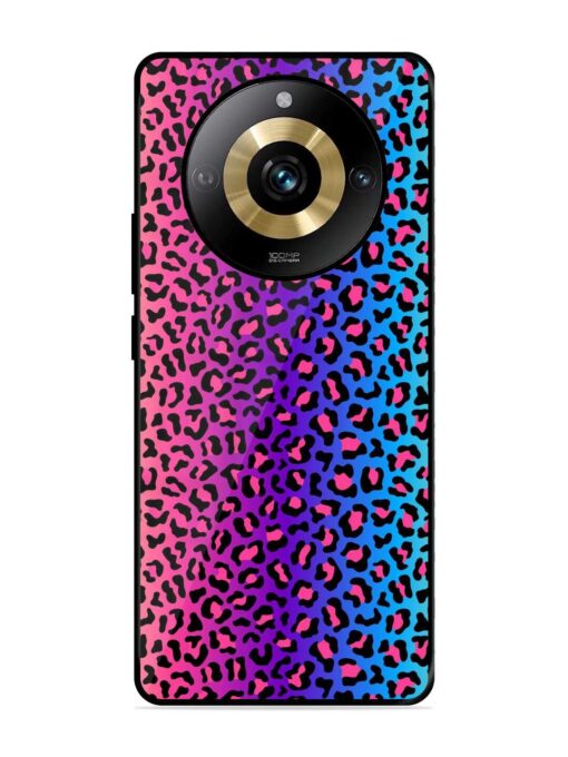 Colorful Leopard Seamless Glossy Metal Phone Cover for Realme Narzo 60 Pro (5G) Zapvi