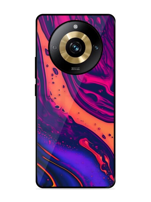 Fluid Blue Pink Art Glossy Metal Phone Cover for Realme Narzo 60 Pro (5G) Zapvi