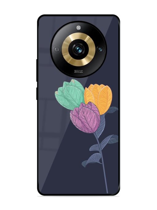 Flower Vector Glossy Metal Phone Cover for Realme Narzo 60 Pro (5G) Zapvi