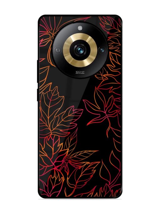 Red Floral Pattern Glossy Metal Phone Cover for Realme Narzo 60 Pro (5G) Zapvi