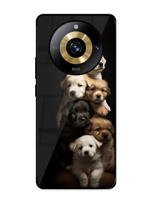 Cute Baby Dogs Glossy Metal Phone Cover for Realme Narzo 60 Pro (5G) Zapvi