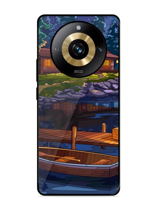 Village Night Scene Glossy Metal Phone Cover for Realme Narzo 60 Pro (5G) Zapvi