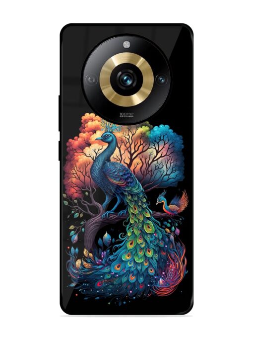 Peacock Tree Art Glossy Metal Phone Cover for Realme Narzo 60 Pro (5G) Zapvi