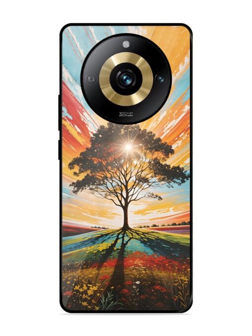 Abstract Tree Colorful Art Glossy Metal Phone Cover for Realme Narzo 60 Pro (5G) Zapvi