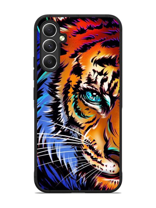 Colorful Lion Art Glossy Metal Phone Cover for Samsung Galaxy A34 (5G) Zapvi